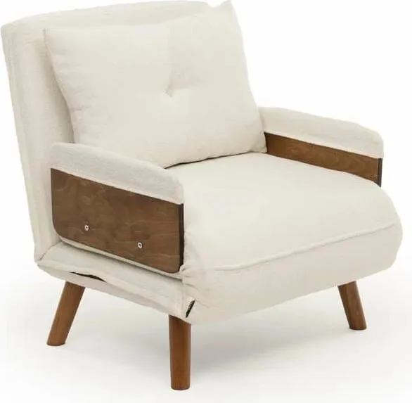 Krevat-karrige një vendës, Atelier del Sofa, Cosmo Single, material teddy, e bardhë - 10