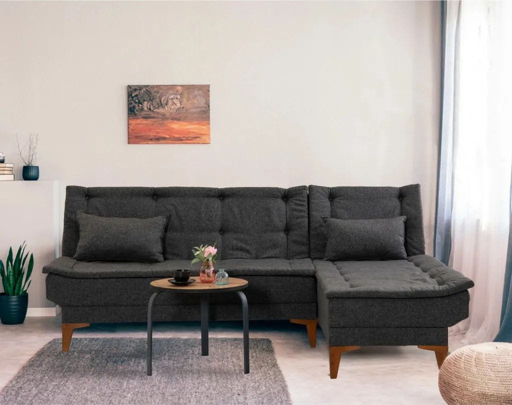 Kënd divan-krevat Belen, ngjyrë antracit, Atelier del Sofa - 2