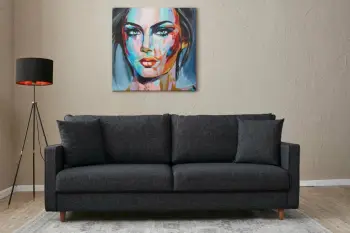 Divan-krevat treshe, Atelier del Sofa, Aly, ngjyrë antracit