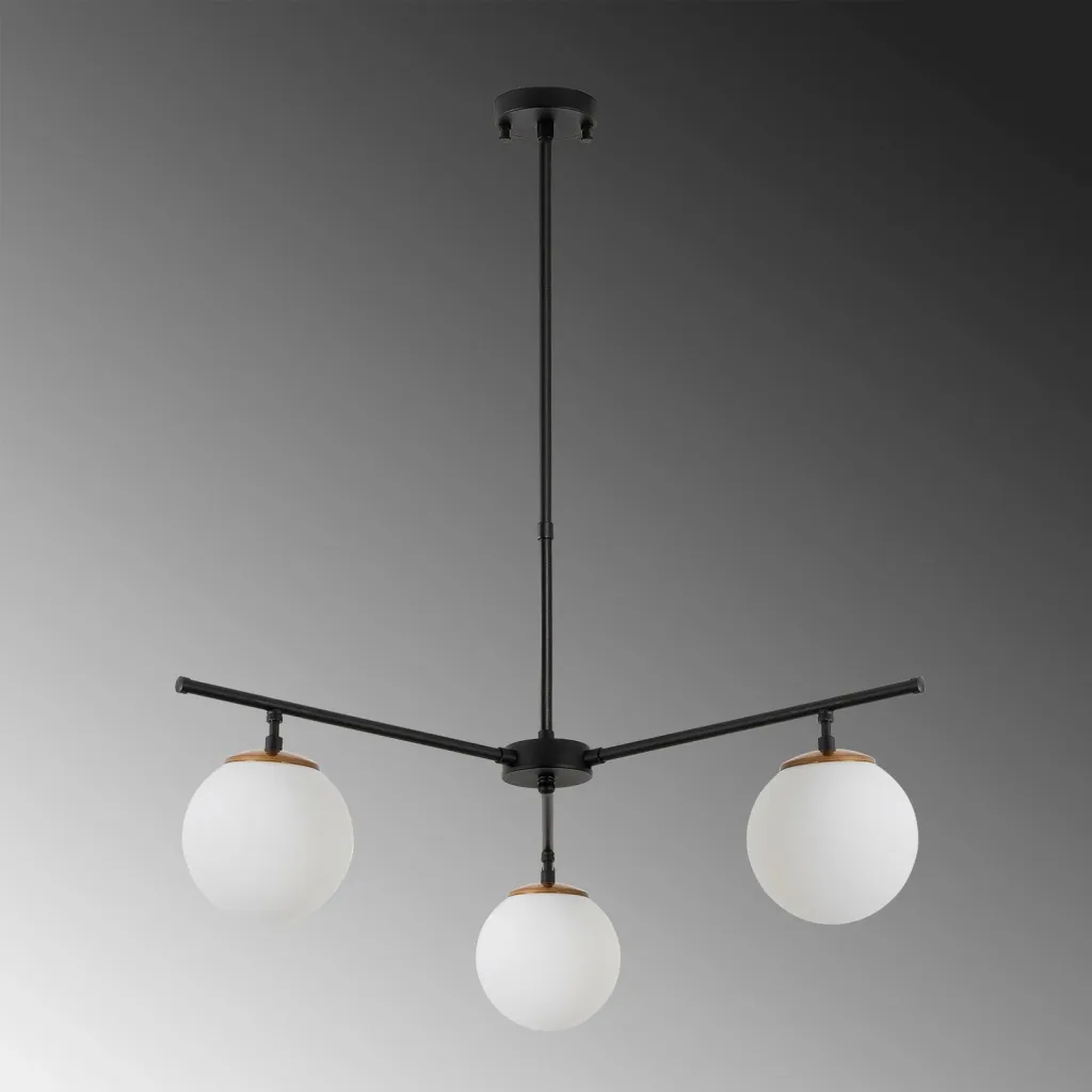 Llambë tavani Opviq Atmaca, e zezë, e artë dhe e bardhë, 70x70cm - 6