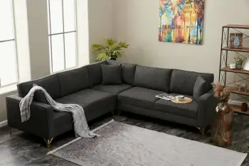 Këndare Atelier del Sofa, ngjyrë antracit, detaje ari