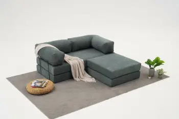 Këndare Comfort Mini, stof 100% chenille, ngjyrë e gjelbër, 190x95x75cm
