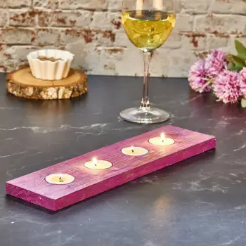 Mbajtës qirinjsh i drurit, ngjyrë vjollcë, Aberto Design, Tealight Mo