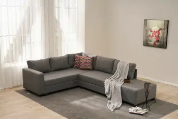 Kënd-sofë krevate Atelier del Sofa, Matris majtas, ngjyrë gri
