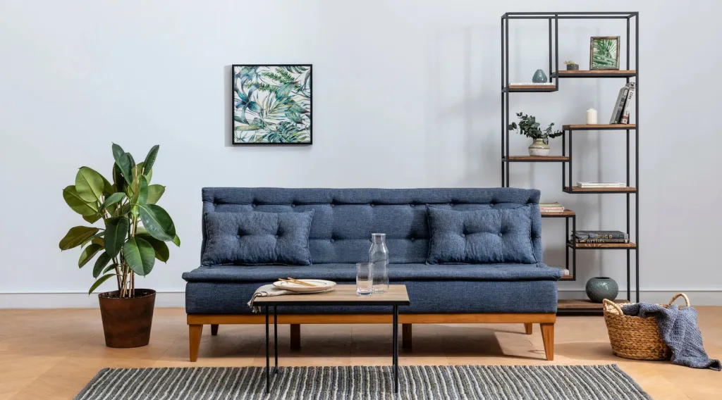 Set divan-krevat Atelier del Sofa, ngjyrë kaltër e errët, Fuoco-TKM06-1048 - 3