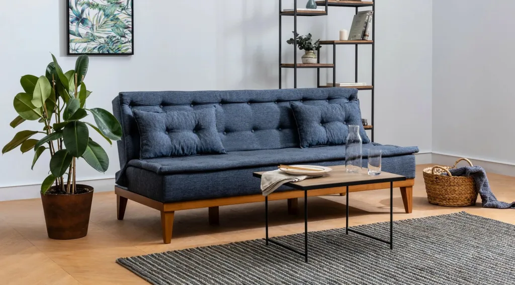 Set divan-krevat Atelier del Sofa, ngjyrë kaltër e errët, Fuoco-TKM06-1048 - 4