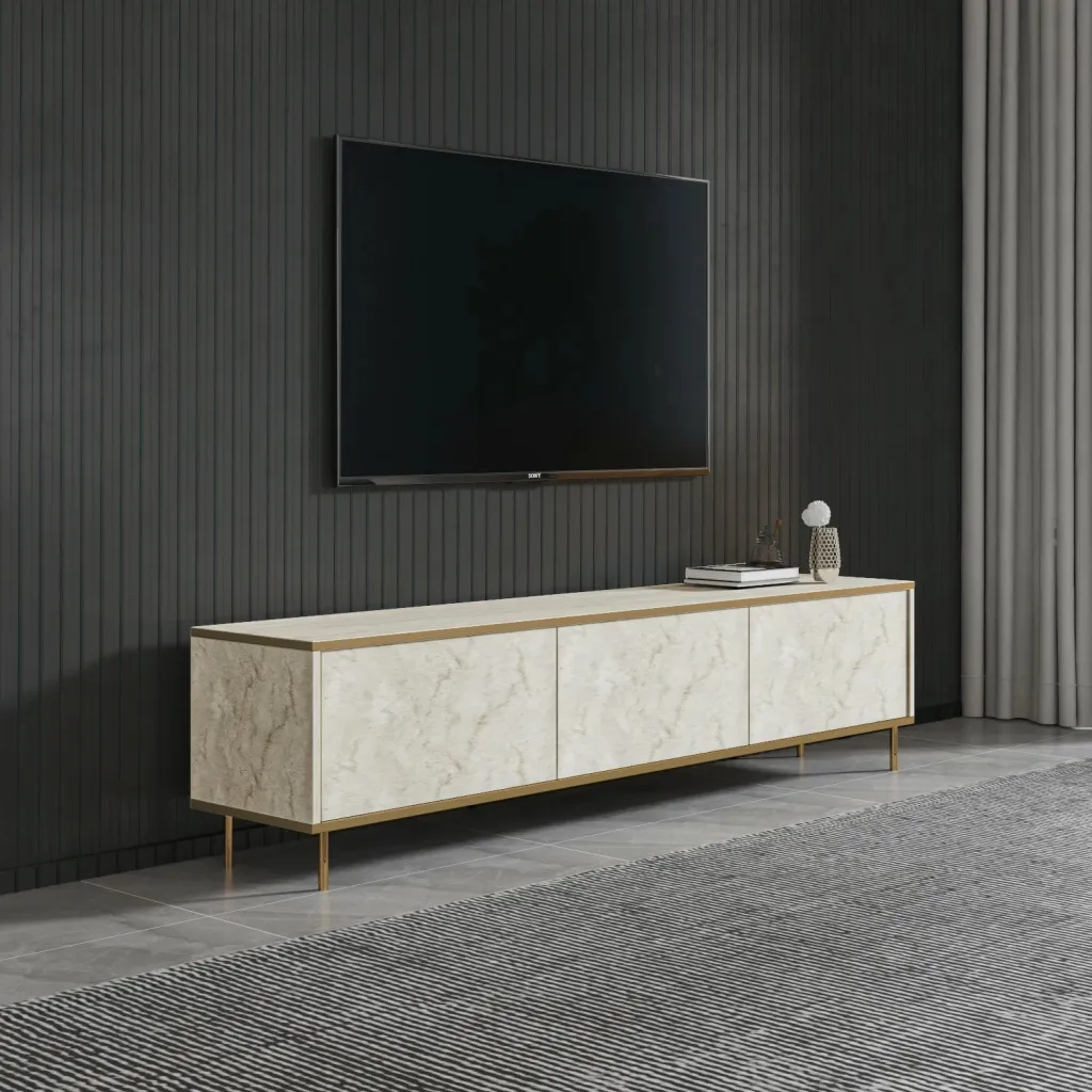 Komodë TV Hanah Home, imazh travertin, ar - 2