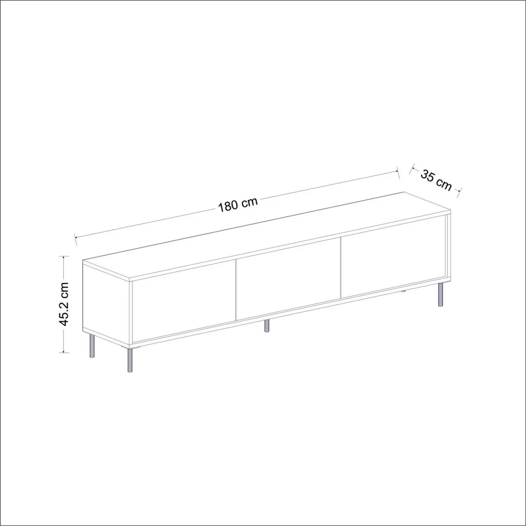 Komodë TV Hanah Home, imazh travertin, ar - 6