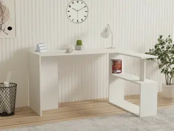 Tavolinë pune për studim, ngjyrë e bardhë, Hanah Home, Ct5-W