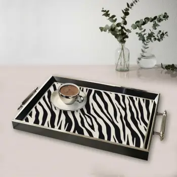 Tabaka xhami me dizajn zebra, shumëngjyrëshe, TPG9803
