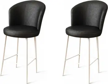 Set karrigesh për bar (2 copë), Hanah Home Uras, e zezë