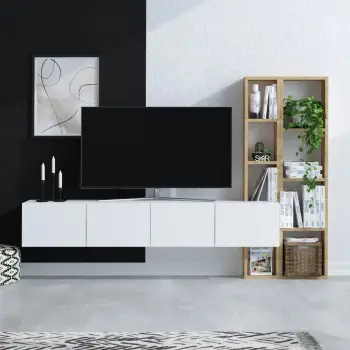 Njësi TV Hanah Home, pana, e bardhë dhe lis