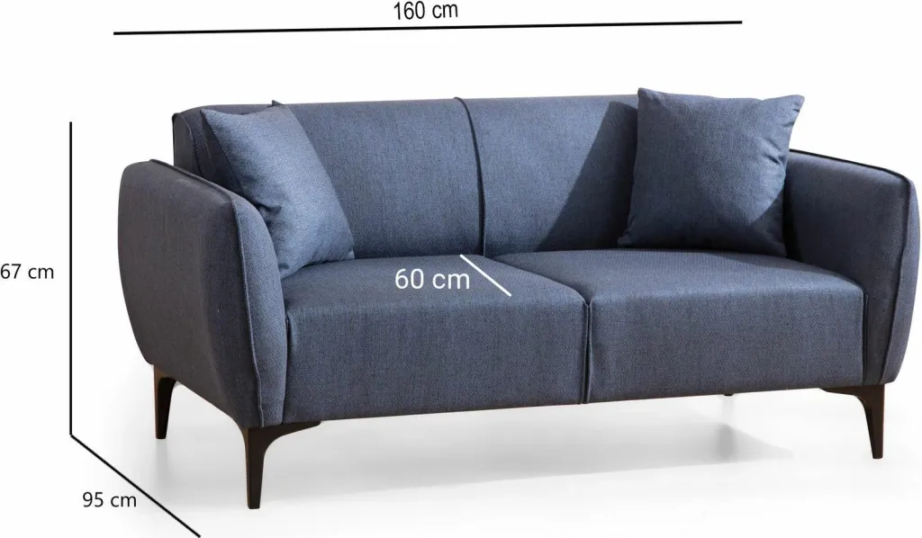 Divan dy vendësh Atelier del Sofa, Belissimo, ngjyrë kaltër - 7