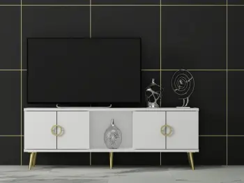 Komodinë për TV Cey, bardhë