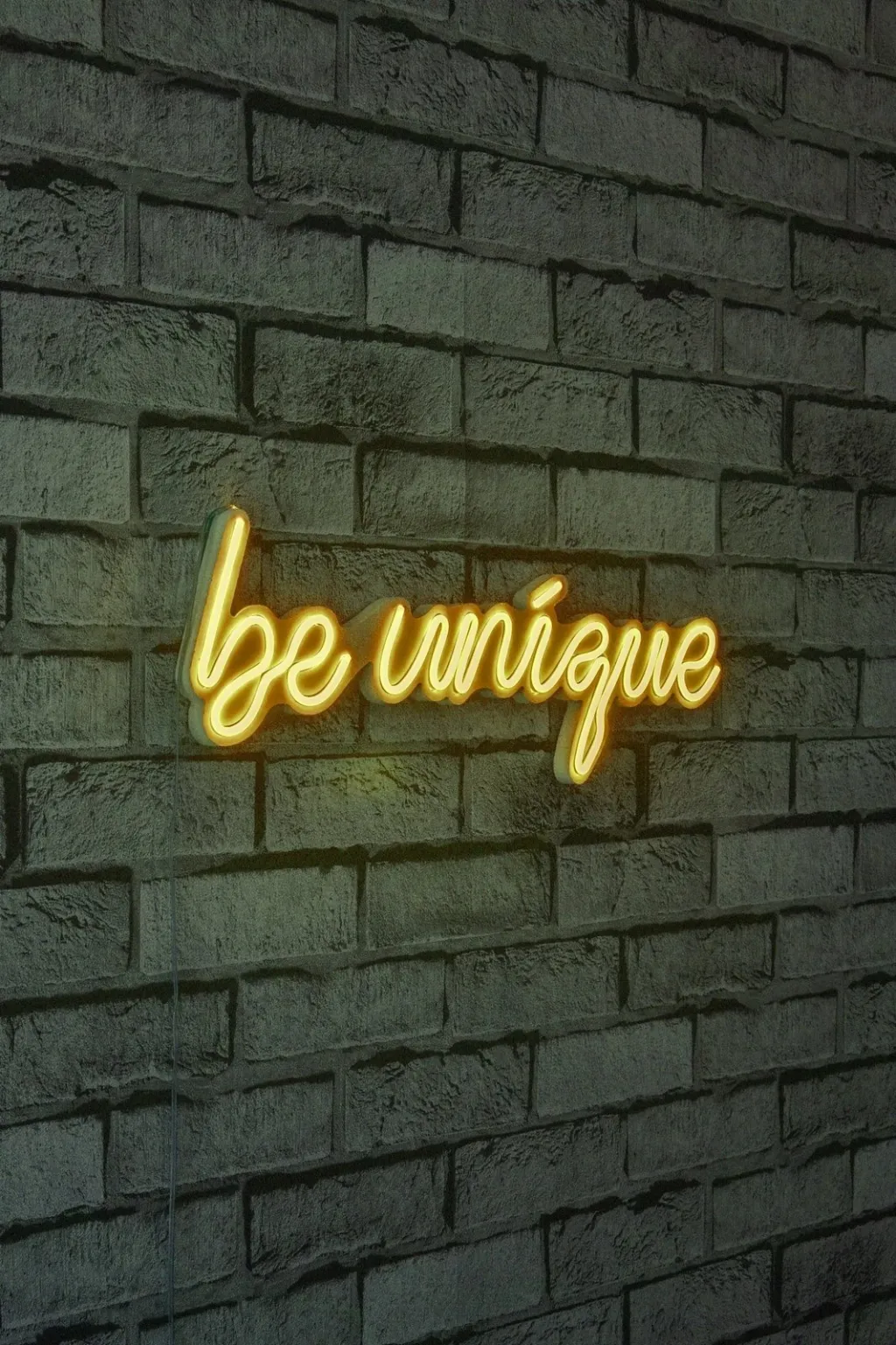 Dekor dritash LED plastike, 'be unique', ngjyrë e verdhë - 2