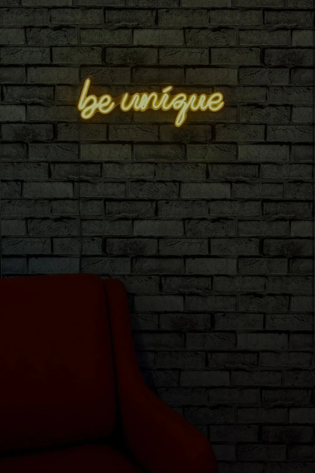 Dekor dritash LED plastike, 'be unique', ngjyrë e verdhë - 3
