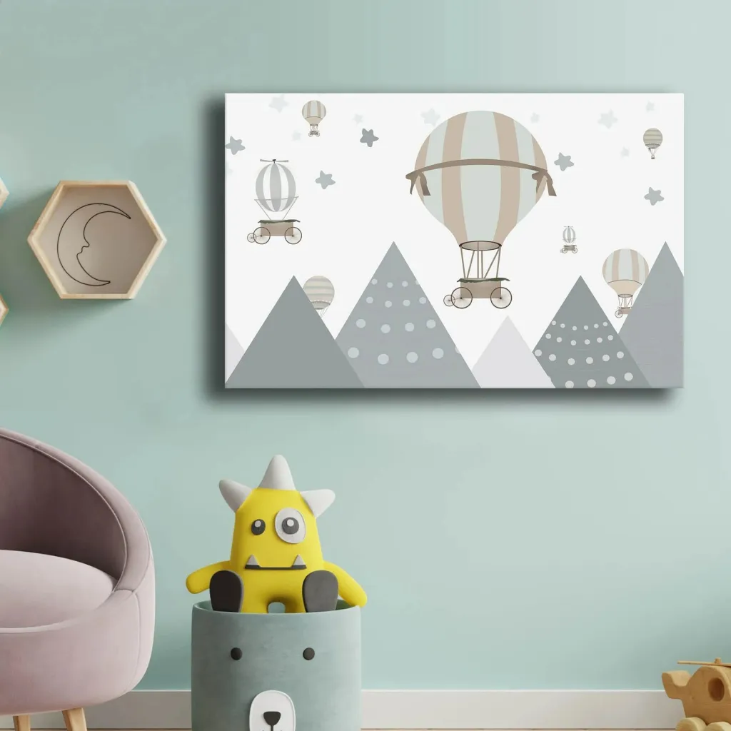 Pikturë dekorative në kanavacë, Wallity, 4570COC-010, gri dhe e bardhë, 45x70cm - 1