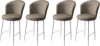 Set karrigesh për bar (4 copë), Hanah Home, Enox - kapuçino, e bardhë