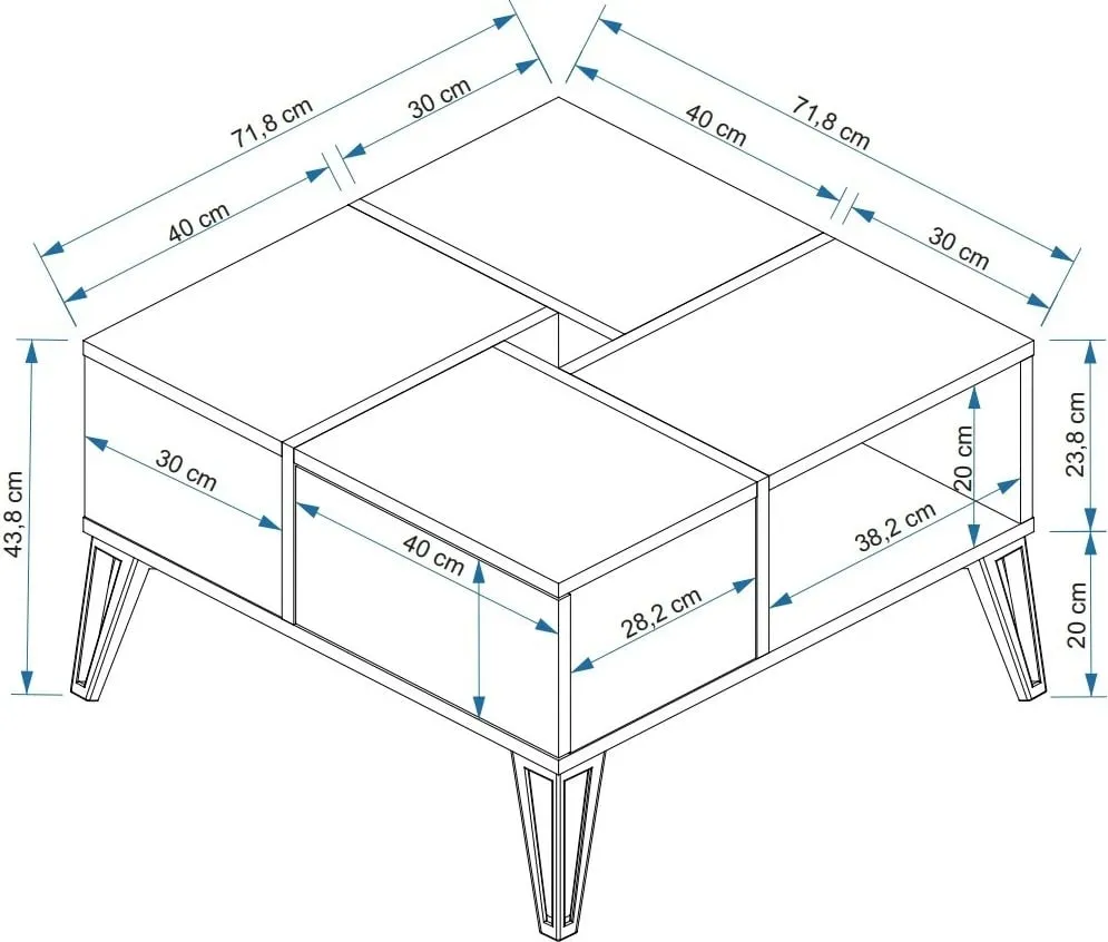Tavolinë kafeje Hanah Home, Nirvana - Crystal, e bardhë dhe e zezë - 5