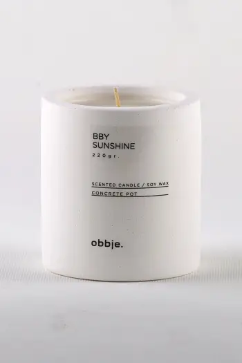 Qiri aromatik Aberto Design, Bby Sunshine, enë betoni, ngjyrë e bardhë