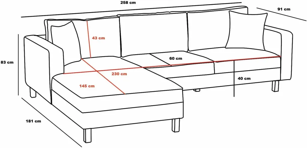 Këndare Atelier del Sofa, Berlin majtas, anthracite, e zezë - 10