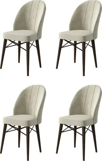 Set karrigash (4 copë), Hanah Home, Ritim, krem-kafe