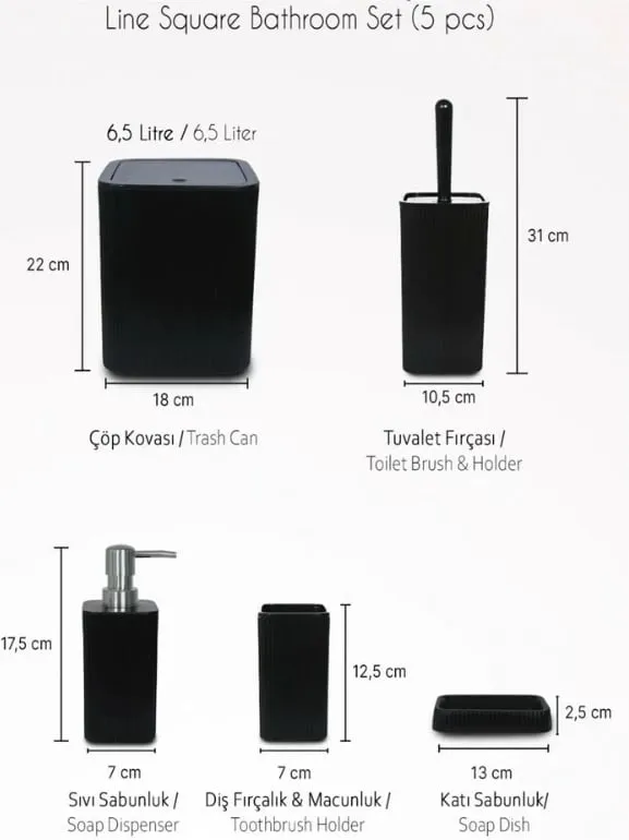 Set banjoje 5 pjesësh, Mijölnir, PZR-059, ngjyrë e zezë - 5