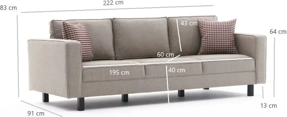 Divan treshe Atelier del Sofa, lino Kale, krem - 7