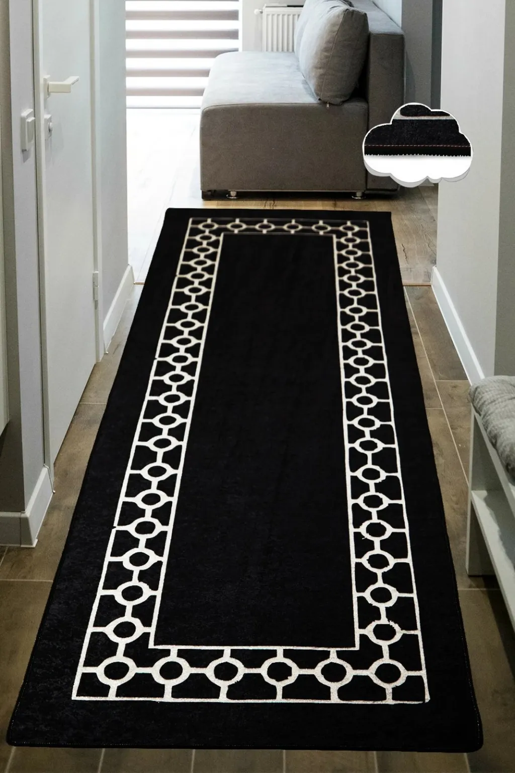Qilim Conceptum Hypnose, Bague, zi e bardhë, 80x120cm - 1