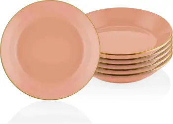 Set pjatash (6 copë), Hermia, ngjyrë salmon, BSC0017