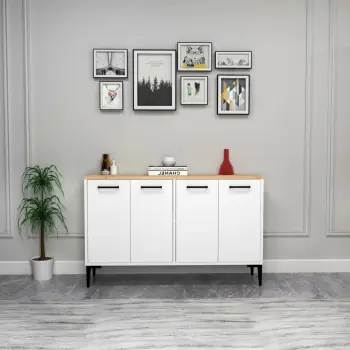 Konsol Hanah Home, Shans, ngjyrë lis dhe e bardhë