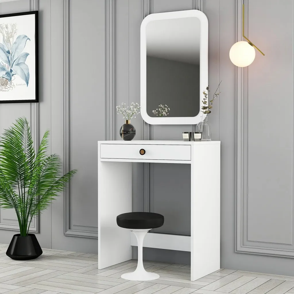Tavolinë Grimi Lizbon Mirror, bardhë - 2