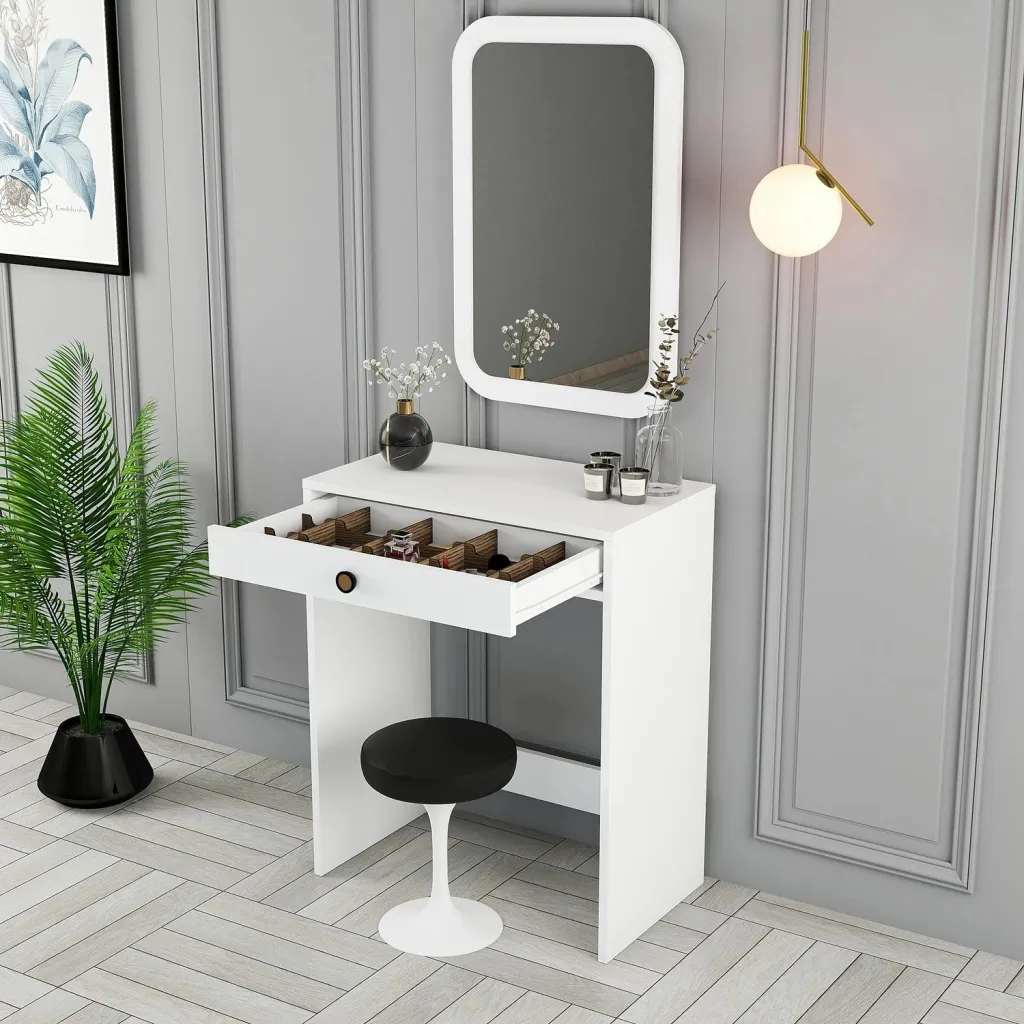Tavolinë Grimi Lizbon Mirror, bardhë - 3