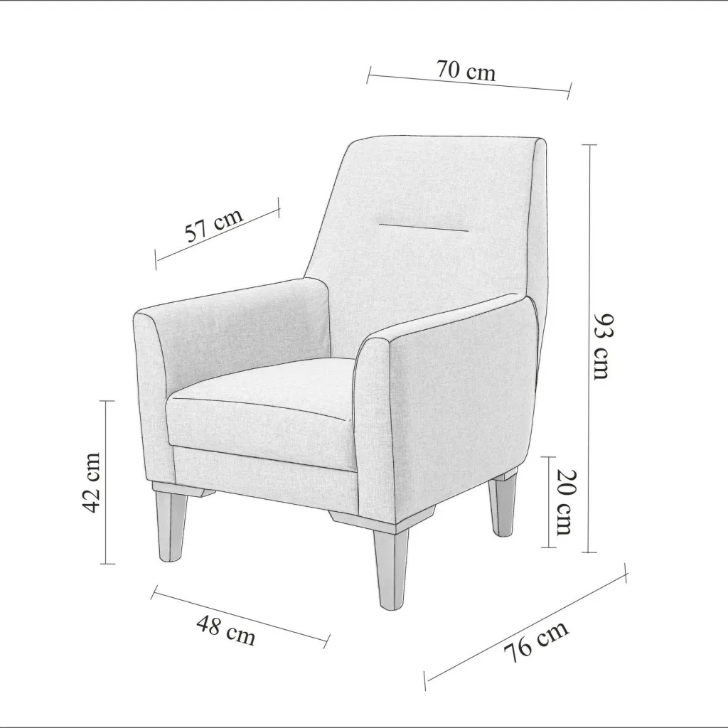 Karrige Wing Atelier del Sofa, Liones-S, gri e errët - 6