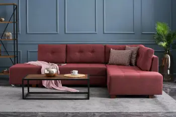 Kënd-sofë krevati Atelier del Sofa, kënd i djathtë, ngjyrë e kuqe e errët (claret red)