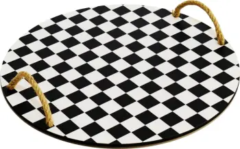 Tabaka druri Hermia PLT0237, 34.5 x 34.5 x 0.5 cm, e bardhë/e zezë