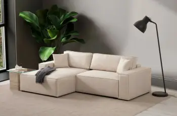 Kënd divan-krevat Atelier del Sofa, model Pırlo kënd i majtë, ngjyrë ecru