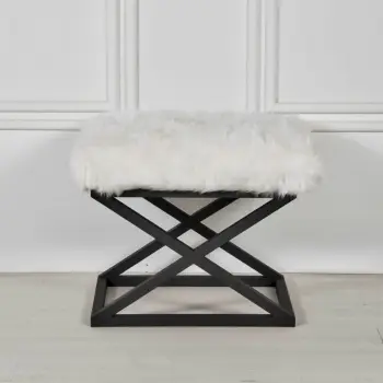 Puf Atelier del Sofa, pelush Capraz, zi, bardhë