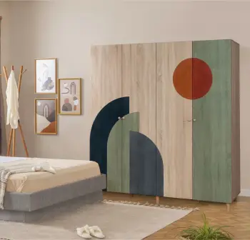 Dollap Hanah Home, Loni 4, ngjyrë sonomo, 180x192x52cm