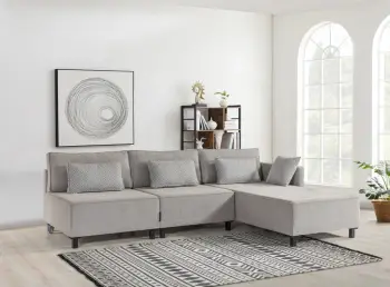 Kënd divan-krevat Atelier del Sofa, Matris, anë e djathtë, ngjyrë gri