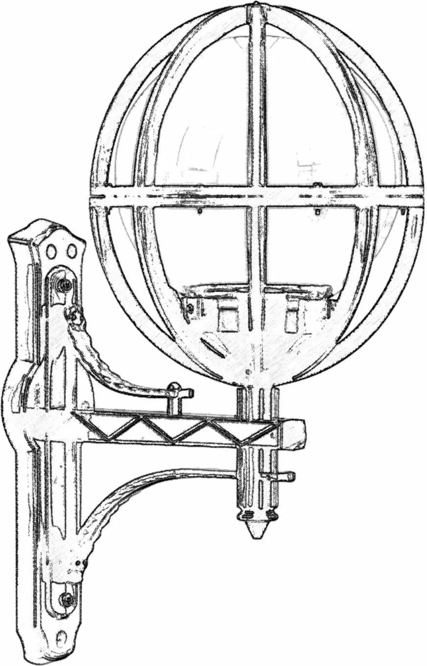 Llambë muri për jashtë Opviq, BAP-68080-BSY-M2, e zezë - 2