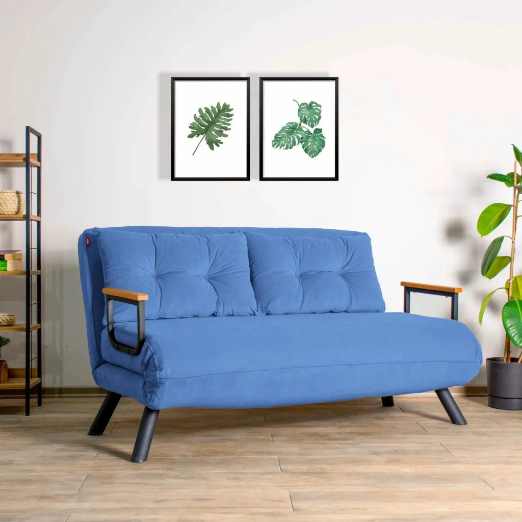 Divan-krevat dy ulëse, ngjyrë e kaltër, Sando 2-Seater - 1