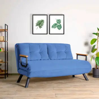 Divan-krevat dy ulëse, ngjyrë e kaltër, Sando 2-Seater