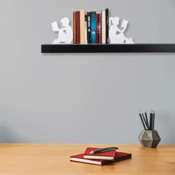 Mbajtës librash metalik, dizajn Aberto, i bardhë