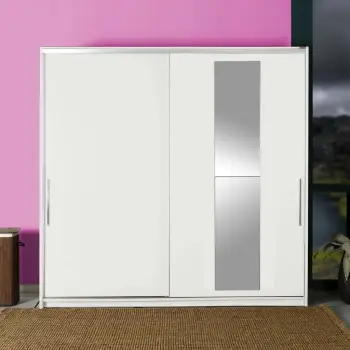 Dollap Hanah Home, Swd-720-Bb-3, ngjyrë e bardhë, me derë pasqyre, 210x207x60cm