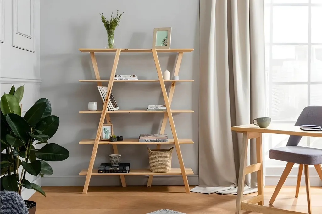 Tavolinë studimi me raft libra Hanah Home, Perla - ngjyrë lisi - 1