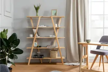 Tavolinë studimi me raft libra Hanah Home, Perla - ngjyrë lisi