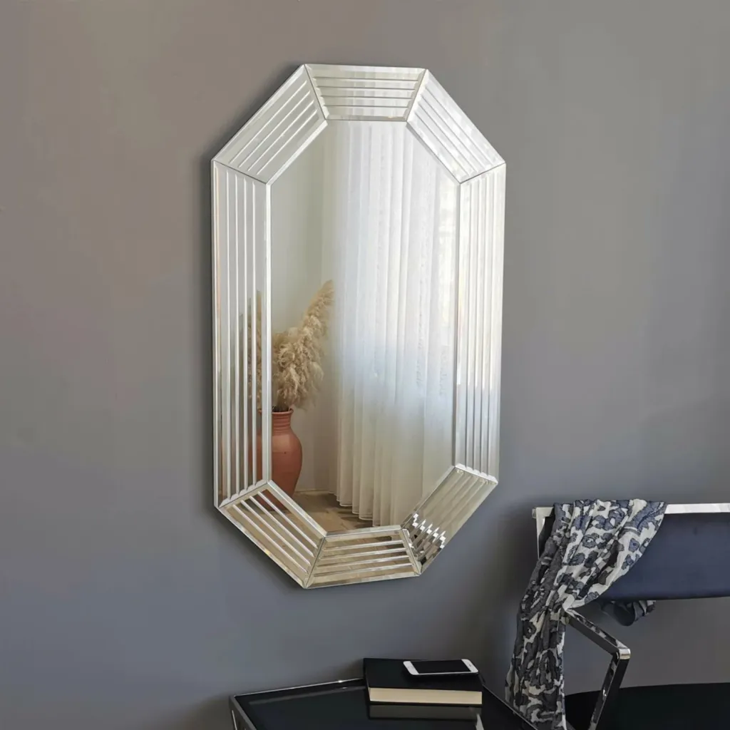 Pasqyrë Hanah Home, A310D, ngjyrë argjendi, 60x100cm - 1