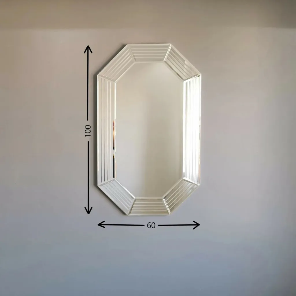 Pasqyrë Hanah Home, A310D, ngjyrë argjendi, 60x100cm - 4