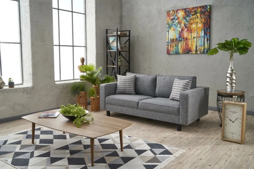 Divan dy-vendësh Atelier del Sofa, lino Kale, ngjyrë gri - 2
